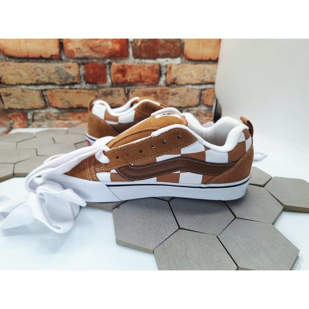 Vans Knu Skool Mega Check Brown Skate Shoes Men's 8 Wheat Checkerboard Women 9.5 - Picture 8 of 9